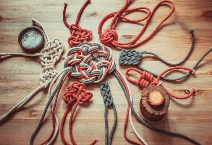 Handmade amulets from threads for money